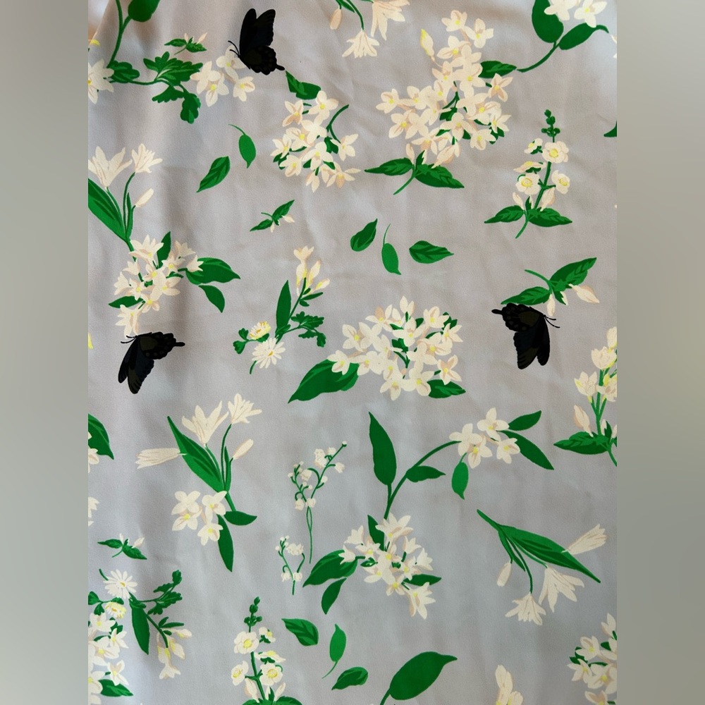 Ann Taylor Baby Blue Mini Dress with White Florals and Black Butterflies - Picture 14 of 15